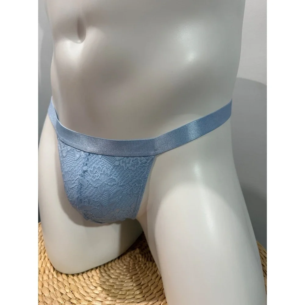 Cosabella NSN Men's Italian Lace Thong Aasmani Blue Designer Underwear size M